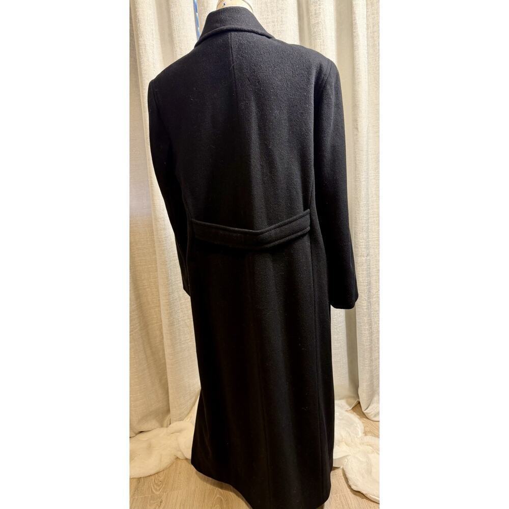 Liz Claiborne Women’s Long Black Wool Coat Size 12 Classic Button Front - Picture 5 of 10